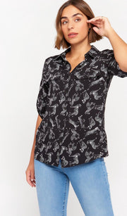 Overhemd met zebra print - Zwart