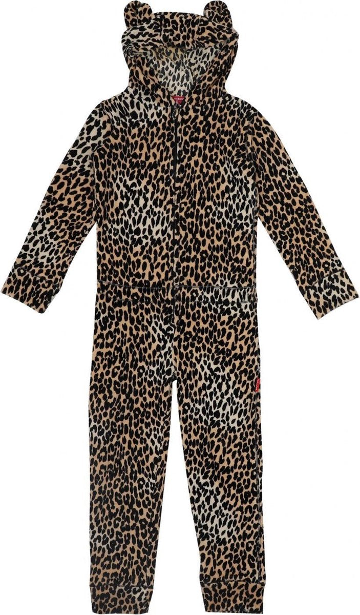 Claesen's Meisjes Onesie velvet brown Panther maat 92-98