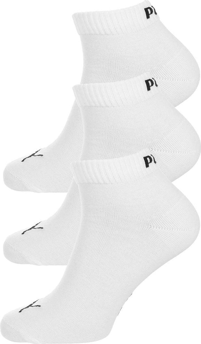 PUMA Sokken - QUARTER PLAIN 3 paar - Unisex - Maat 39 white