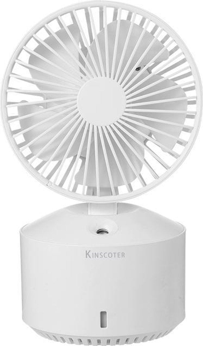 Koelte&Zo Mini Ventilator met Vernevelaar Wit – USB Ventilator – Aircooler – Ventilator – Tafelventilator – 5 Snelheden