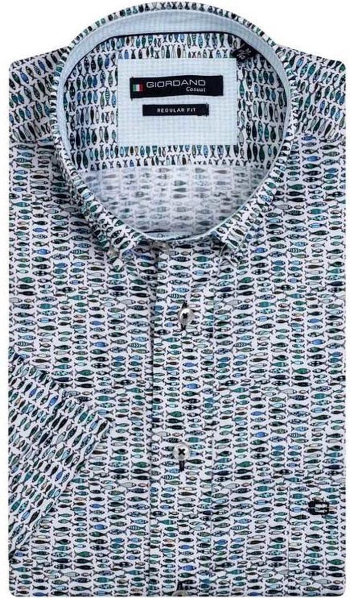 Giordano 106014 Casual overhemd met korte mouwen - Maat M - Heren