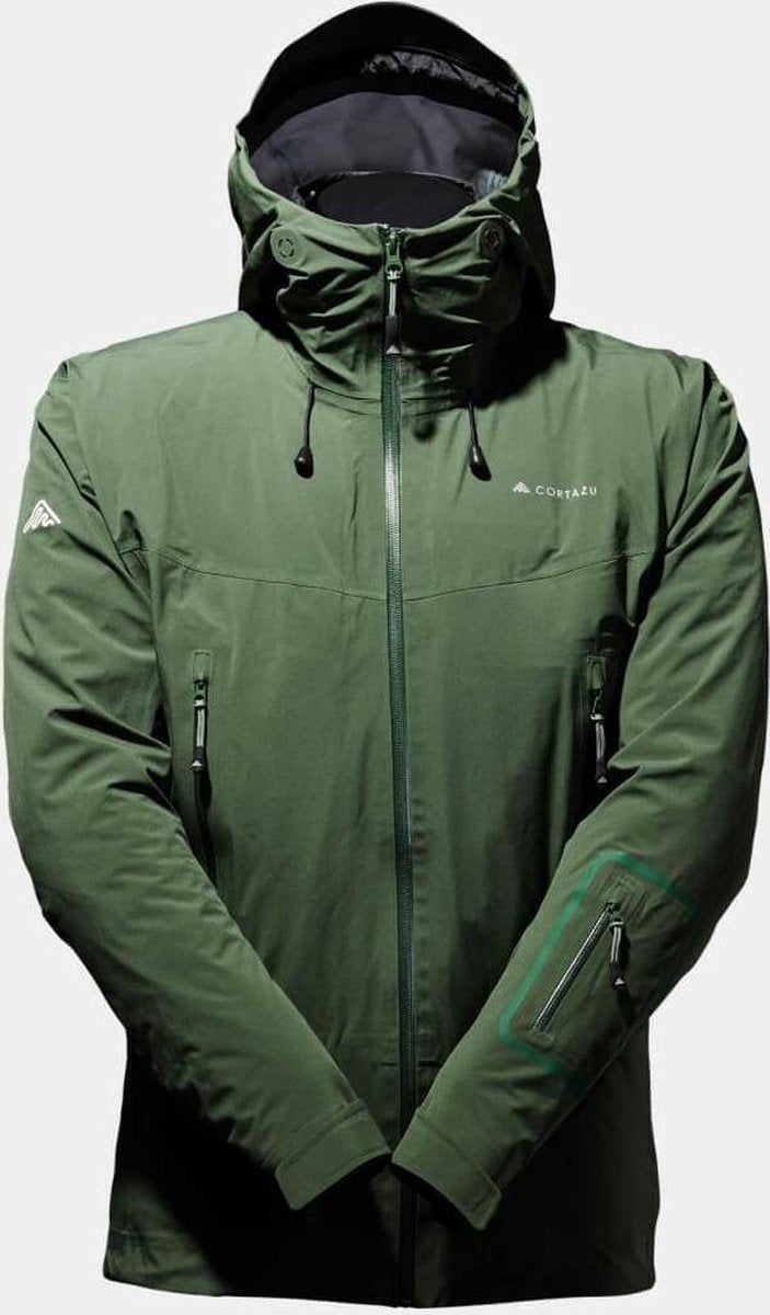 Cortazu Hard Shell Jas  (all season) Donker Groen | Heren warme outdoor jas waterdicht & winddicht met capuchon