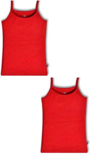 Woody  duopack – 2 singlets meisjes – effen rood – 182-1-VEG-Z/445 – maat 164