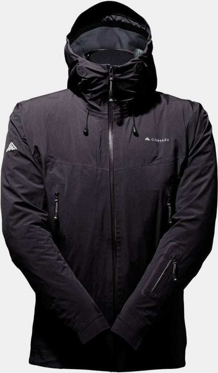 Cortazu Hard Shell Jas  (All Season) Zwart | Heren warme outdoor jas waterdicht & winddicht met capuchon