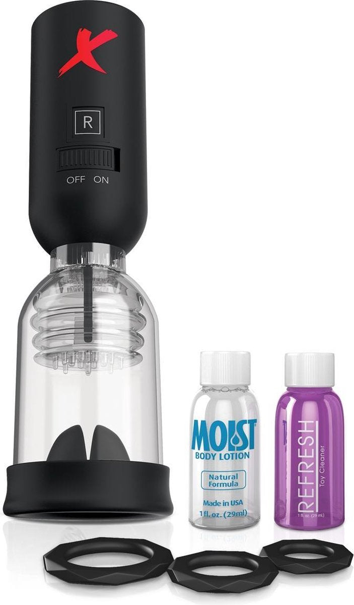 Pipedream PDX Elite Vibrerende Power Penis Pomp met Stimulatie – Transparant