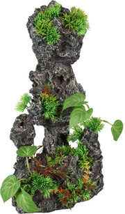 Aquarium decoratie Rots met Plant - 22 x 16 x 45 cm