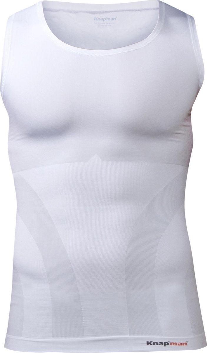 Knapman Zoned Compression Tanktop 2.0 Wit | Figuur- en Houding Corrigerend Hemd voor Mannen | Maat XL