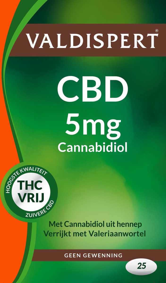 Valdispert CBD 5 mg - 100% THC vrij - 25 tabletten