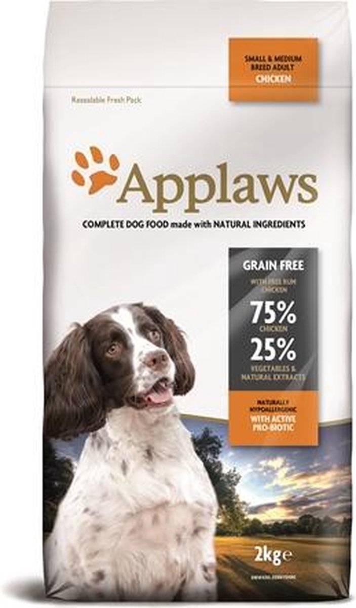 Applaws dog adult small / medium chicken hondenvoer 2 kg
