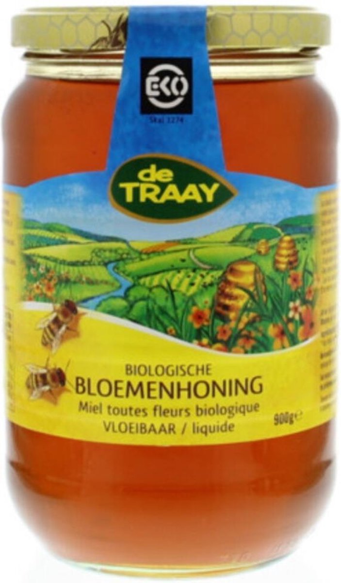 Biologische bloemenhoning 900g de Traay