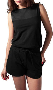 Urban Classics Playsuit -M- Tech Mesh Hot Zwart