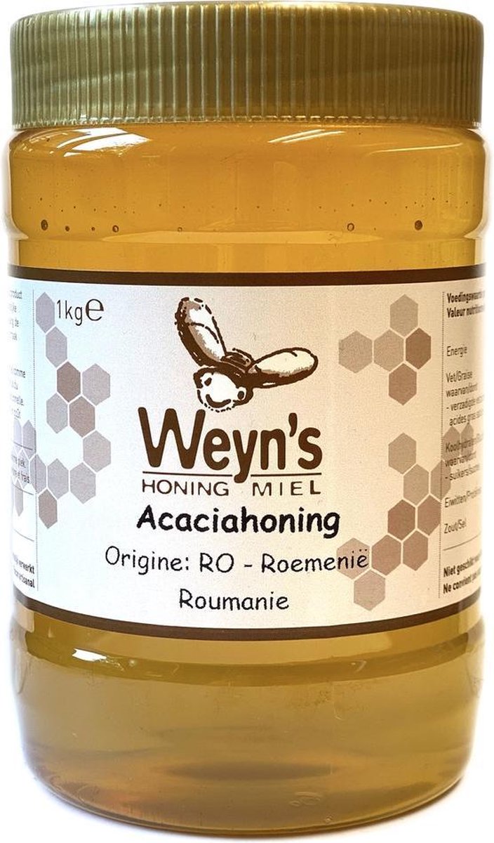Acaciahoning vloeibaar Roemenië - 1kg - Weyn's - Honing vloeibaar