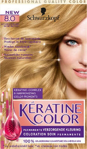 Schwarzkopf Keratine Color 8.0 Natuurlijk Blond Haarverf - 1 stuk