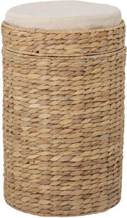 Bloomingville Iva wasmand / opbergmand met deksel - waterhyacint - D 33 cm x H 51 cm