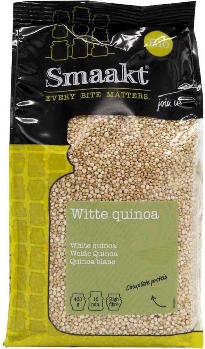 Smaakt Biologische Witte quinoa (Doos van 8 verpakkingen van 400 gram)