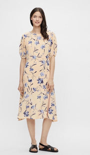 Pclillian 2/4 Midi Dress 17112582 Apricot Cream/flowers An