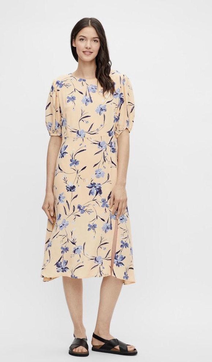 Pclillian 2/4 Midi Dress 17112582 Apricot Cream/flowers An