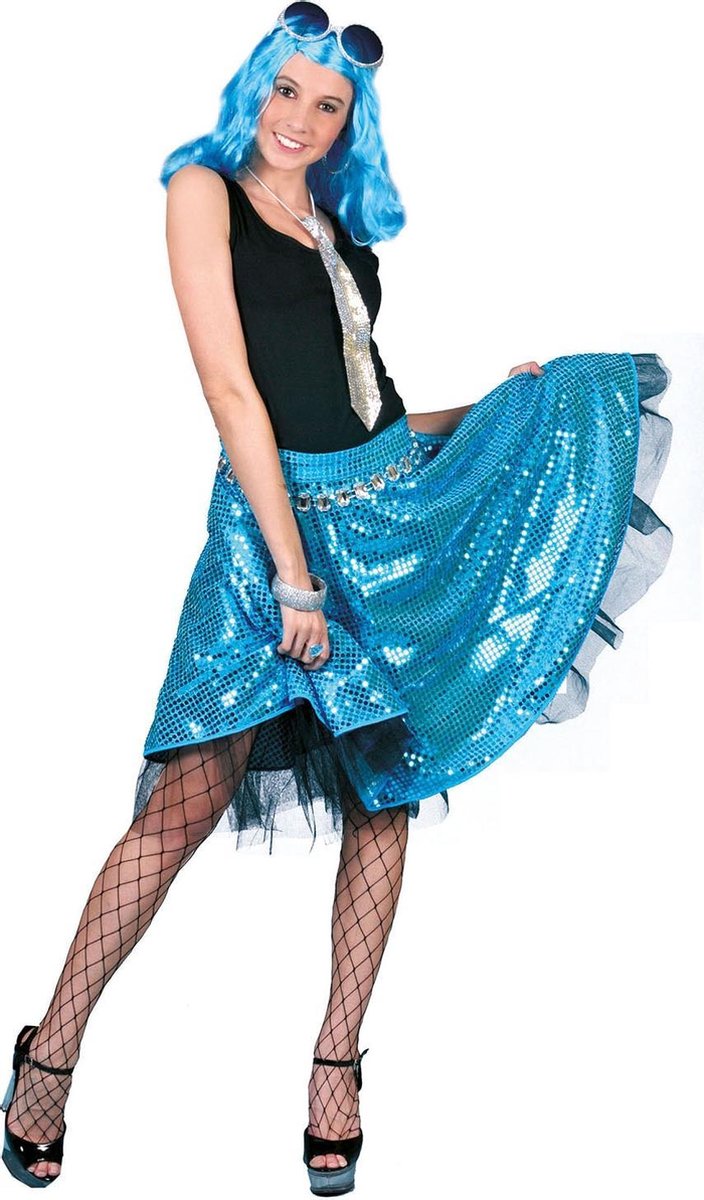 ESPA - Blauwe disco rok met lovertjes voor vrouwen - Accessoires >  Strümpfe