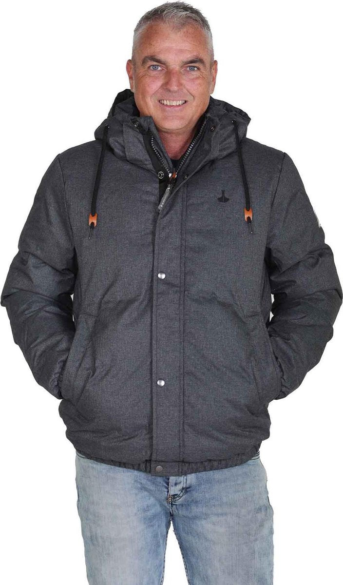 BJØRNSON Winterjas Warm gewatteerd Heren Antraciet melange - Maat 6XL - BRUNO