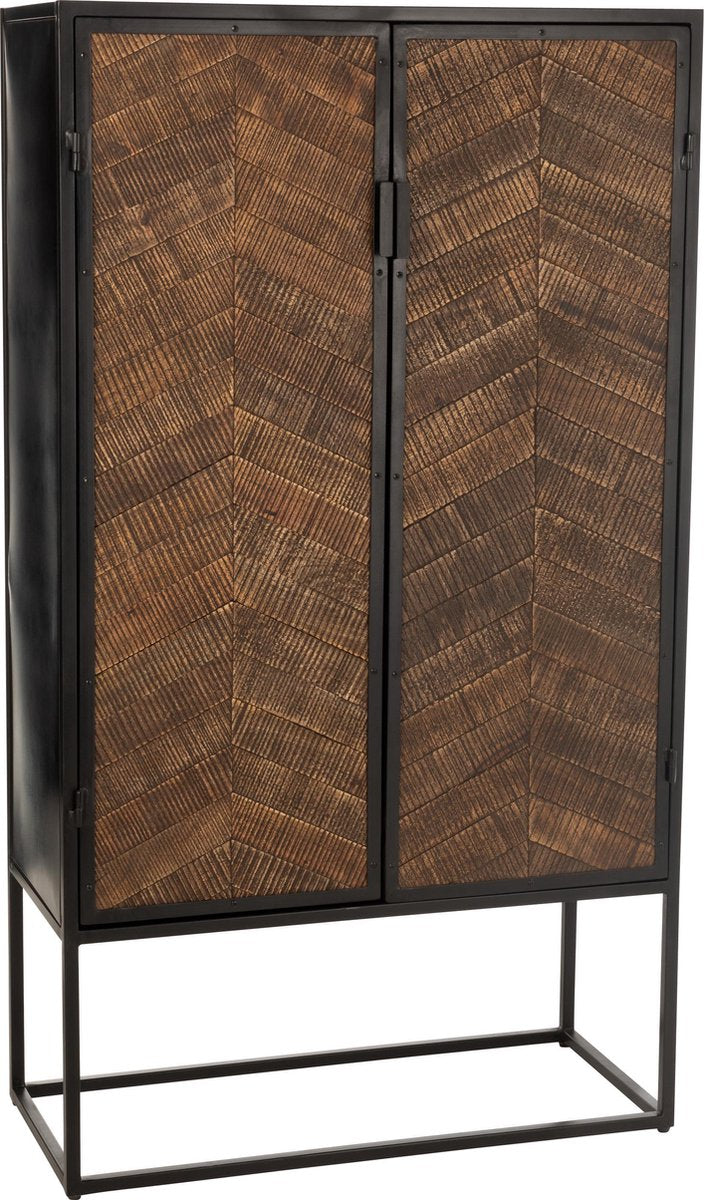 J-Line Barkast Ano Ijzer/Mango Hout Zwart/Bruin