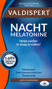 Valdispert Nacht Melatonine - Valeriaan & Slaapmutsje - 30 tabletten - Natuurlijke rustgever