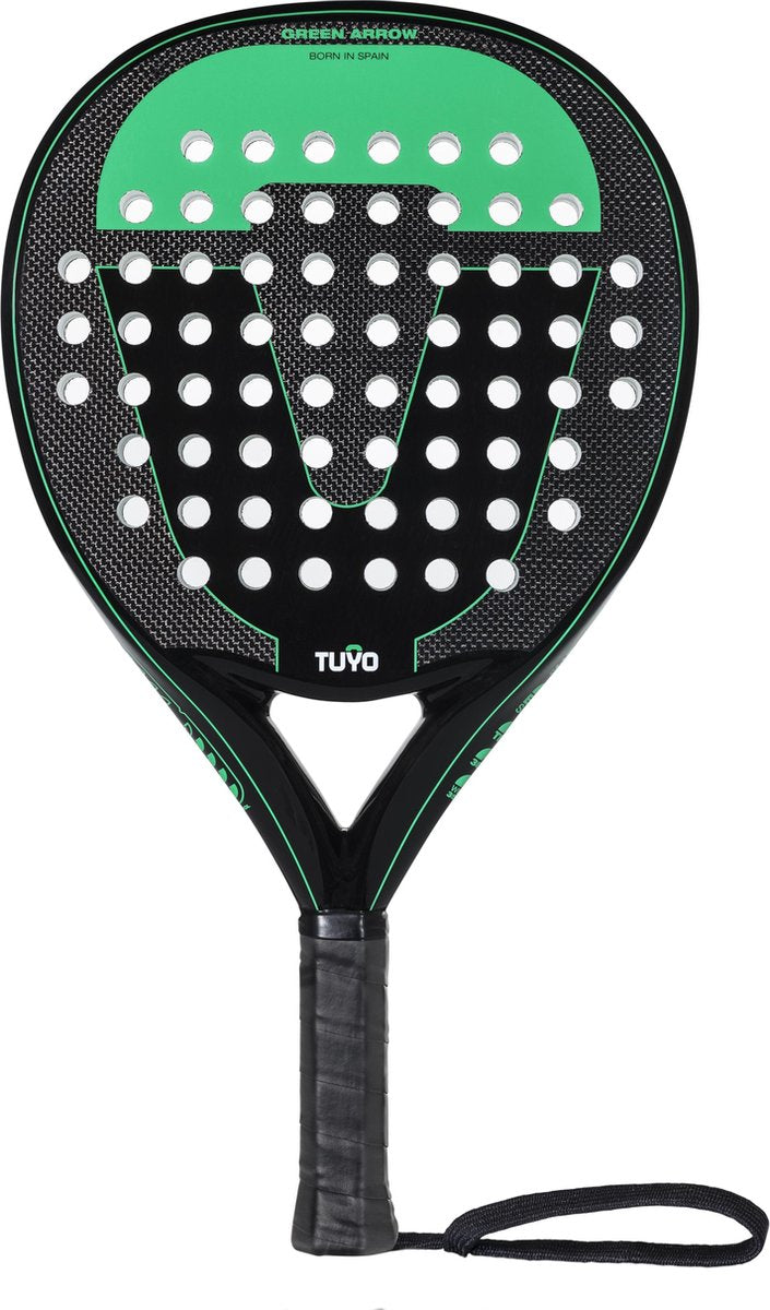 Padelracket - TUYO - Green Arrow - beginners - traan/druppel vorm