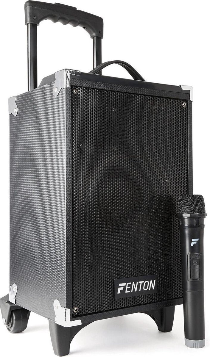 Mobiele geluidsinstallatie op accu - Fenton ST050 speaker met Bluetooth en draadloze microfoon