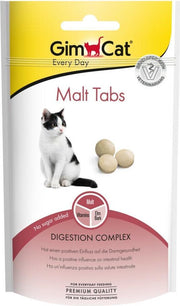 GimCat Malt Tabs - Aanvullend kattenvoer / kattensnack voor gezonde darmen - 40gr