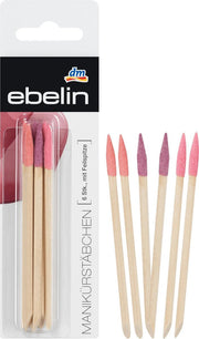 DM Ebelin Manicuresticks met vijlpunt - Manicure stokjes met vijlpunt - bokkepoot (6 stuks)