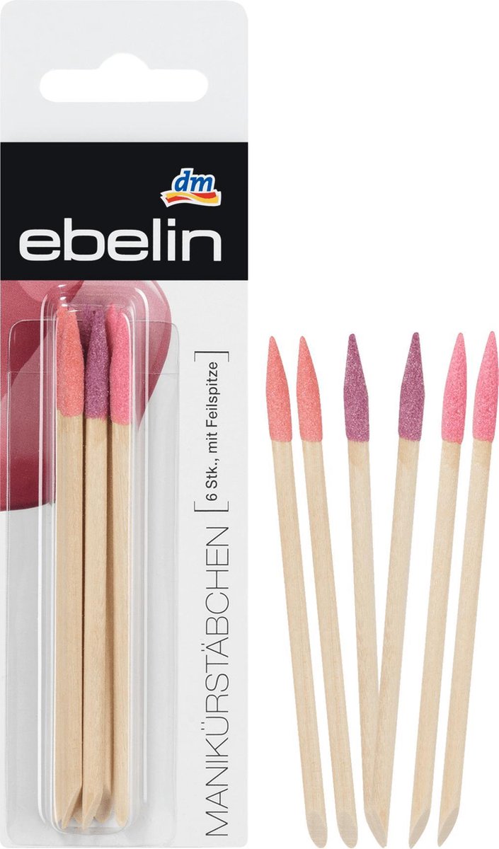 DM Ebelin Manicuresticks met vijlpunt - Manicure stokjes met vijlpunt - bokkepoot (6 stuks)