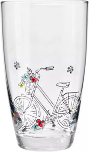 Krosno drinkglazen fiets design - 2 stuks - 450 ml