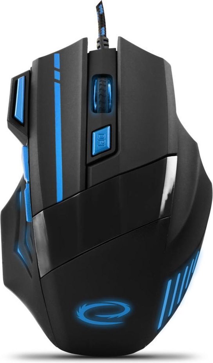 Optische USB Game Muis 7D Wolf met LED - max DPI 2400 - Blauw