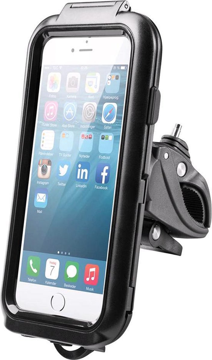 Telefoonhouder fiets iPhone 6+ 7+ 8+ cover - Waterdicht - Zwart