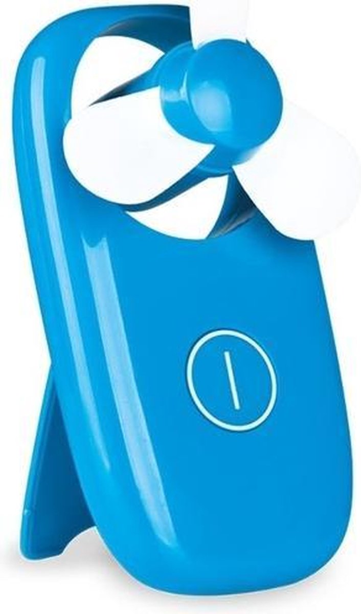 Blauwe hand ventilator