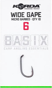 Korda Basix Wide Gape - Haak - Maat 6 - Grijs
