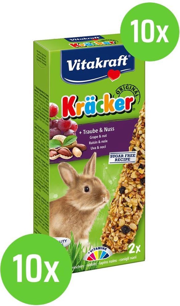 10 x Vitakraft Dwergkonijnkracker Druif / Noot