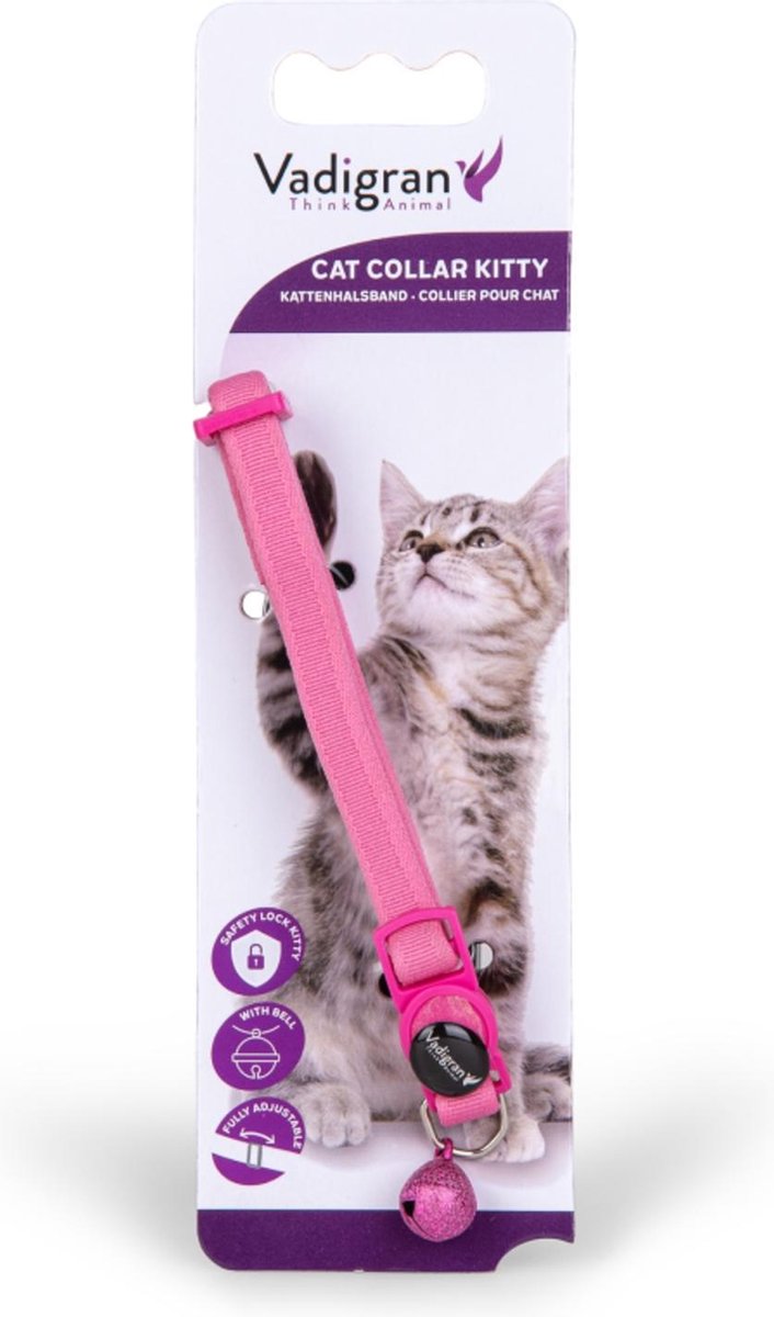 Dierenbenodigdheden Vadigran Halsband Kat Flashy Hotpink 20-30Cmx10Mm