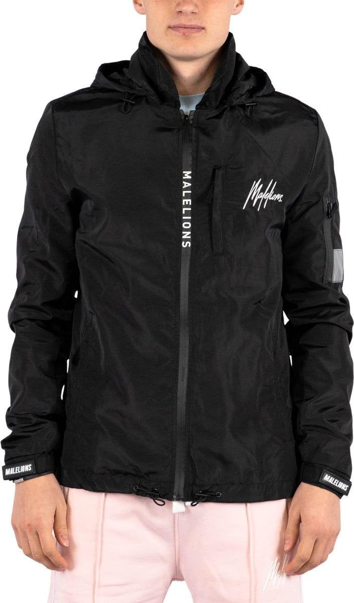 Malelions Noah Windbreaker - Black/White - L