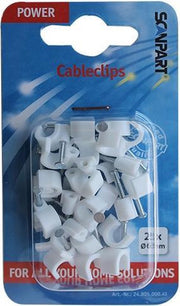 Scanpart Snoerclips 6mm Rond Wit A25