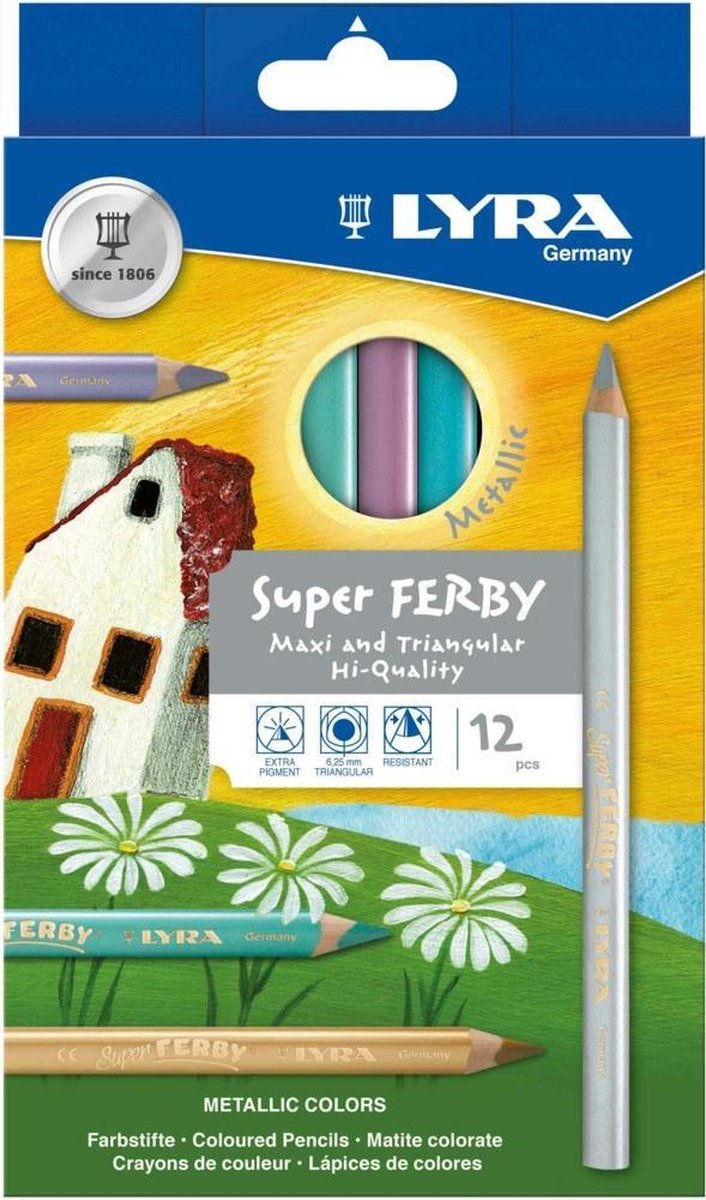 Lyra Super Ferby Metallic kleurpotlood 12 stuk(s) Multi kleuren