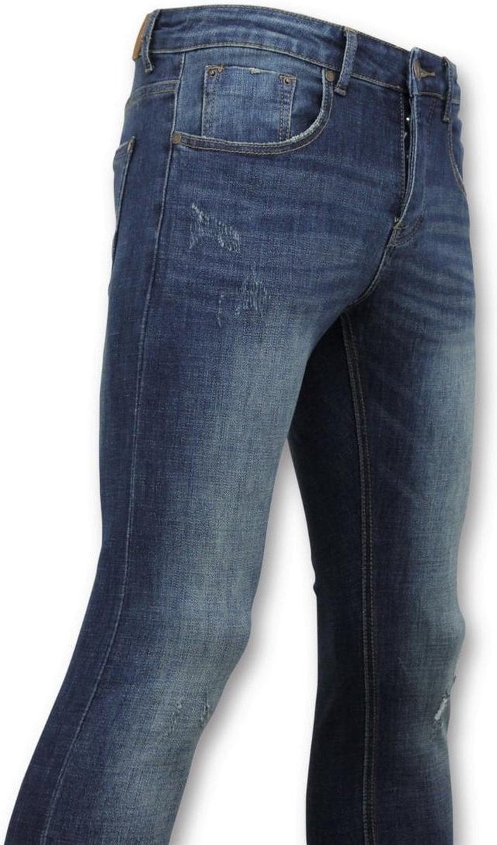 TRUE RISE Skinny Basic Jeans - Man Spijkerbroek Washed - D3021 - Blauw - Maten: 31