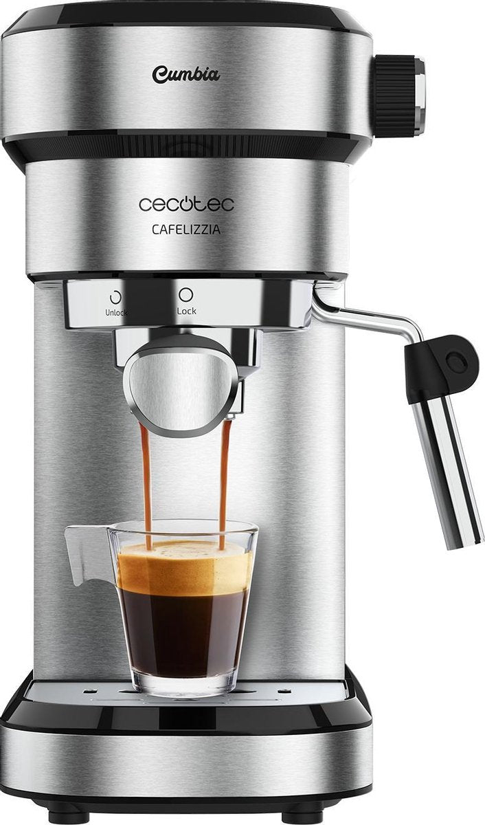 Cecotec Espressomachine met stomer - Koffiezetapparaat - 20 bar pistonmachine - Staal