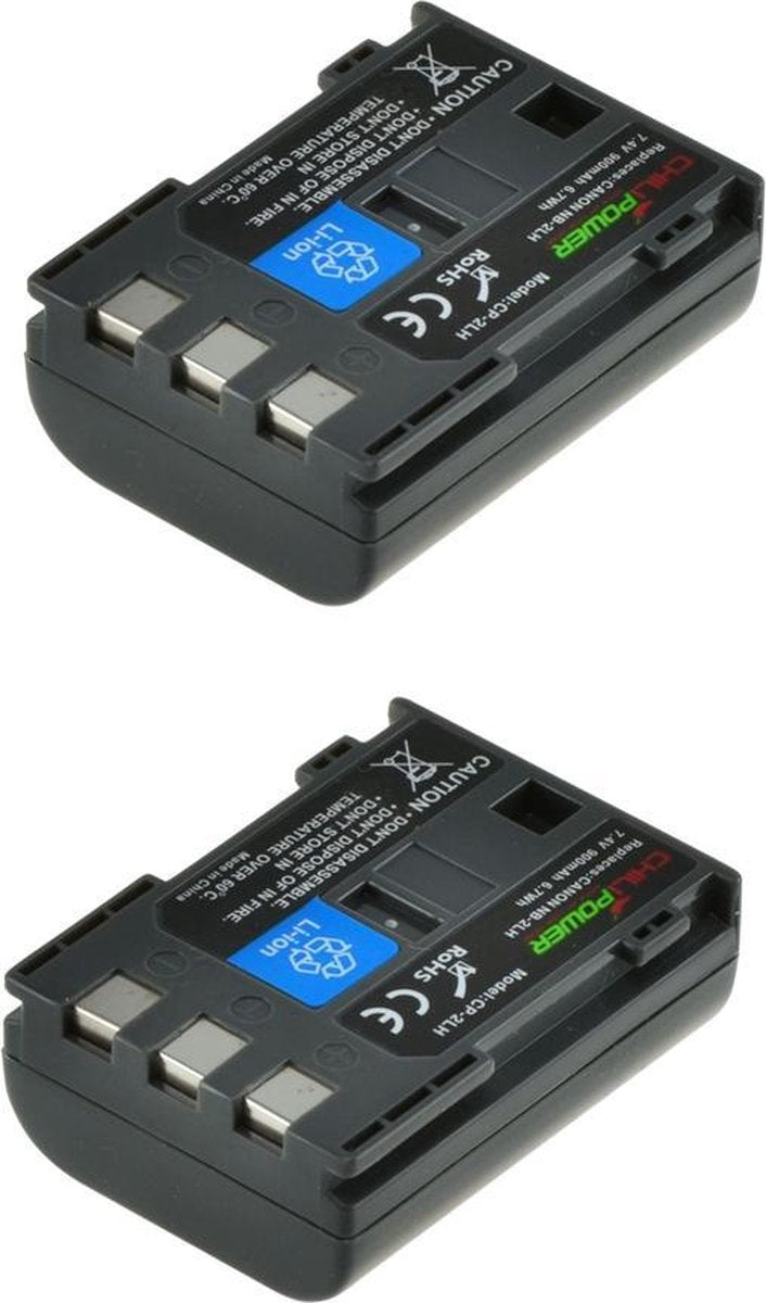 ChiliPower Canon NB-2LH camera batterij - 2 stuks verpakking