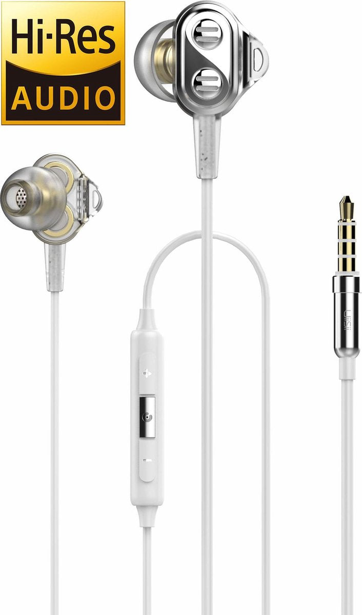 UiiSii DT800 Wit - Hi-Res in-ear oortjes van professionele studio kwaliteit - Dual Balance