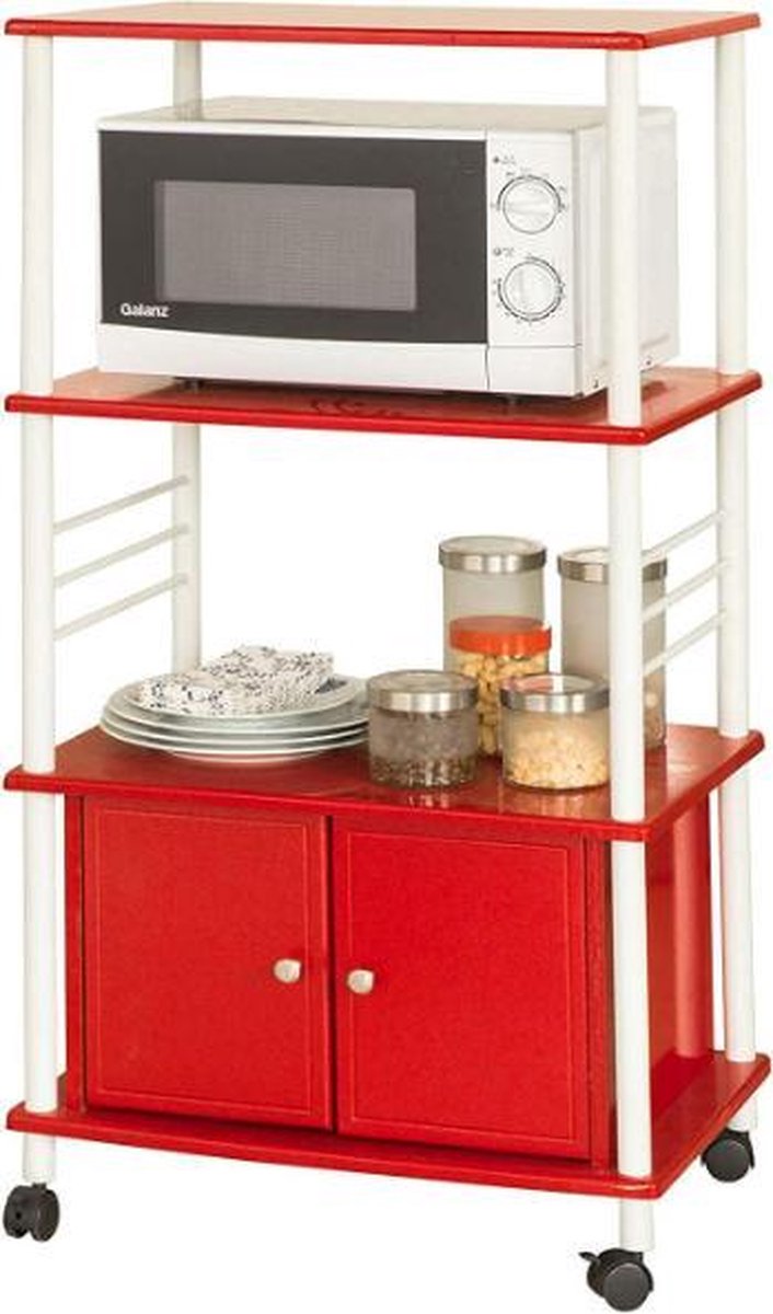 Simpletrade Keukentrolley - Keukenkast - Voor magnetron - 3 schappen - 60x114x40 cm