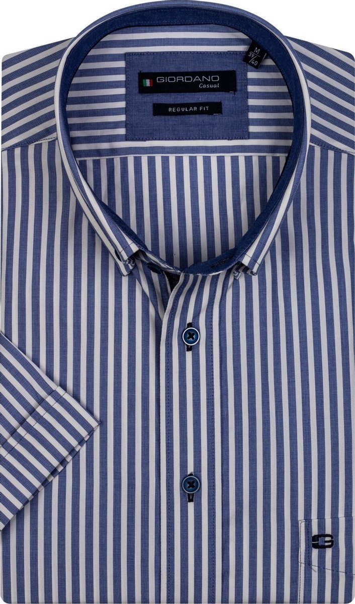 Giordano 106107 Casual overhemd met korte mouwen - Maat M - Heren