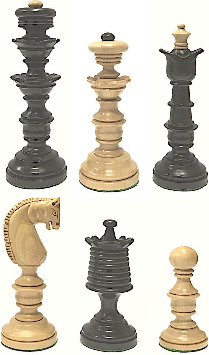 Schaakstukken oud-Hollands ca 1800 collectors item  (koning 119mm - maat 9)