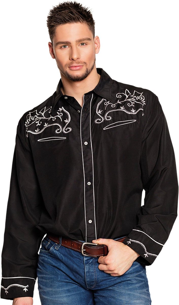 Boland Shirt Western Heren Zwart Maat L