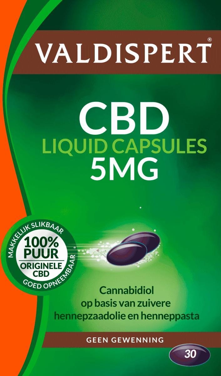 Valdispert CBD 5 mg - 100% pure CBD - 30 liquid capsules
