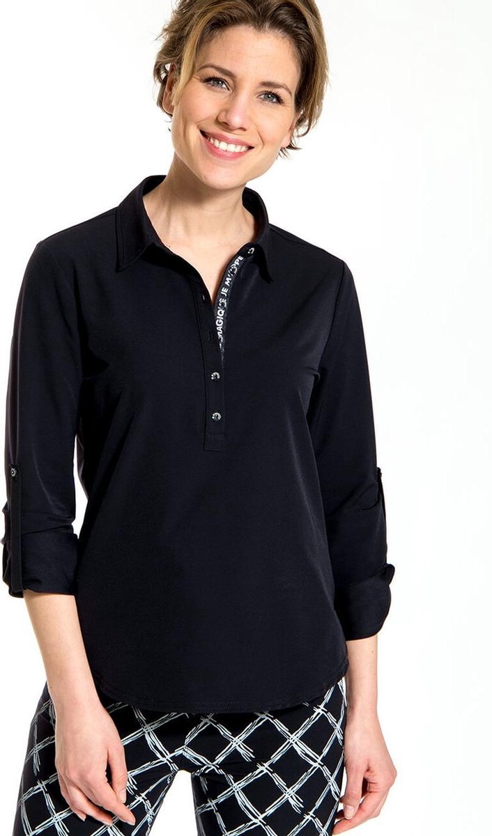 La Blouse Polo Travel - Blouse van Je m'appelle - Travel Quality materiaal: Stretch